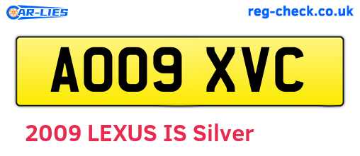 AO09XVC are the vehicle registration plates.