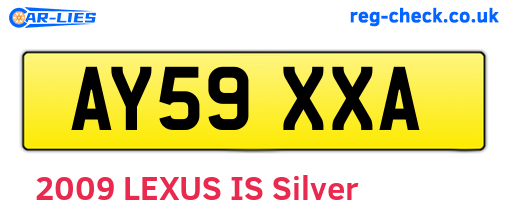 AY59XXA are the vehicle registration plates.