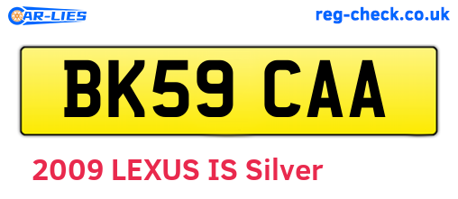 BK59CAA are the vehicle registration plates.