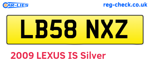 LB58NXZ are the vehicle registration plates.