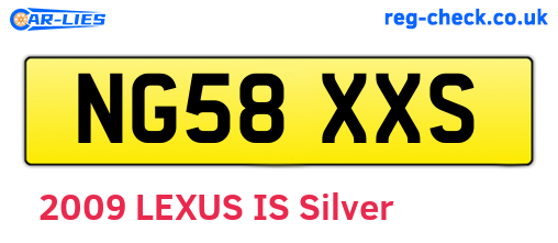 NG58XXS are the vehicle registration plates.