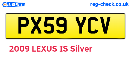 PX59YCV are the vehicle registration plates.