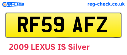 RF59AFZ are the vehicle registration plates.