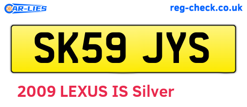 SK59JYS are the vehicle registration plates.