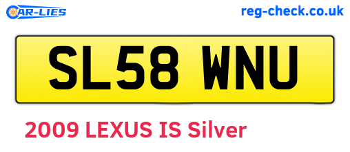 SL58WNU are the vehicle registration plates.