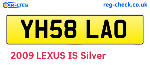 YH58LAO are the vehicle registration plates.