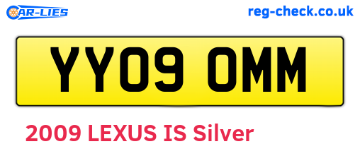 YY09OMM are the vehicle registration plates.