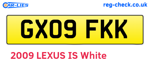 GX09FKK are the vehicle registration plates.