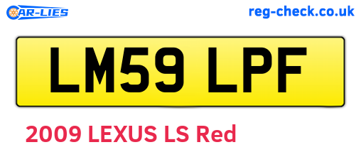 LM59LPF are the vehicle registration plates.