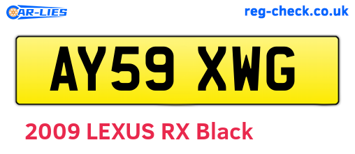 AY59XWG are the vehicle registration plates.