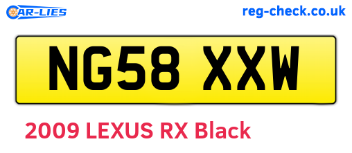 NG58XXW are the vehicle registration plates.