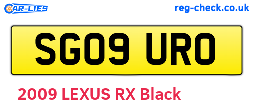 SG09URO are the vehicle registration plates.