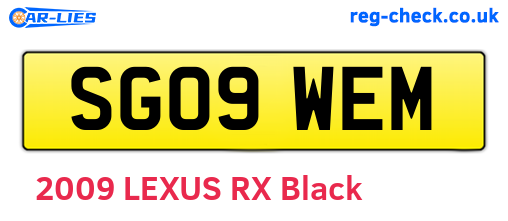 SG09WEM are the vehicle registration plates.