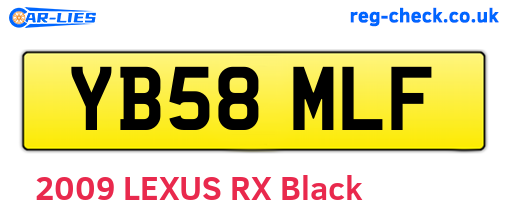 YB58MLF are the vehicle registration plates.