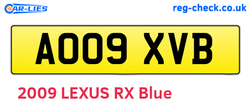 AO09XVB are the vehicle registration plates.