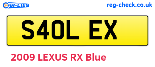 S40LEX are the vehicle registration plates.