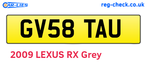GV58TAU are the vehicle registration plates.