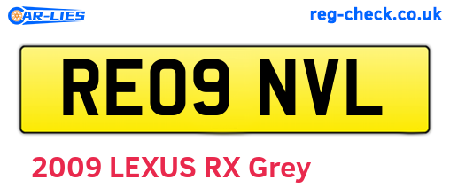 RE09NVL are the vehicle registration plates.
