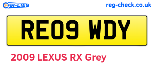 RE09WDY are the vehicle registration plates.