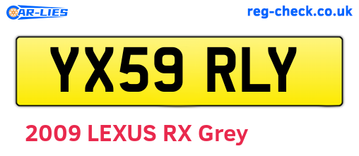 YX59RLY are the vehicle registration plates.