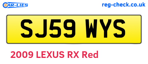 SJ59WYS are the vehicle registration plates.