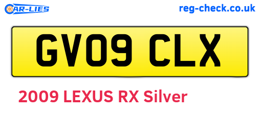 GV09CLX are the vehicle registration plates.