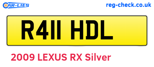 R411HDL are the vehicle registration plates.