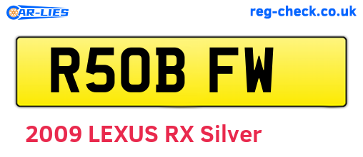 R50BFW are the vehicle registration plates.