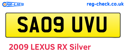 SA09UVU are the vehicle registration plates.
