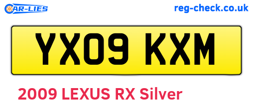 YX09KXM are the vehicle registration plates.