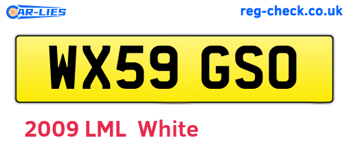 WX59GSO are the vehicle registration plates.