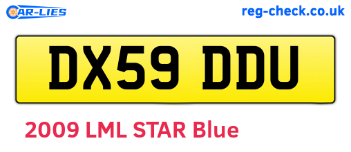 DX59DDU are the vehicle registration plates.