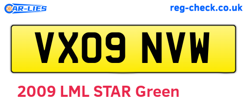 VX09NVW are the vehicle registration plates.
