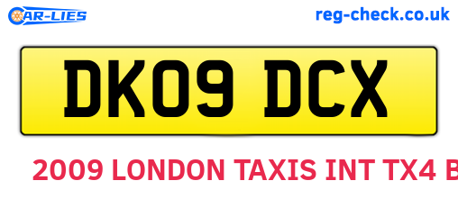 DK09DCX are the vehicle registration plates.