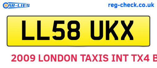 LL58UKX are the vehicle registration plates.