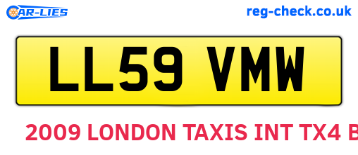 LL59VMW are the vehicle registration plates.
