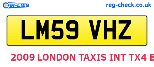 LM59VHZ are the vehicle registration plates.