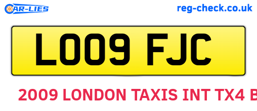 LO09FJC are the vehicle registration plates.