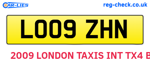 LO09ZHN are the vehicle registration plates.