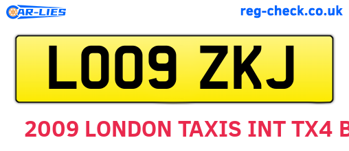 LO09ZKJ are the vehicle registration plates.
