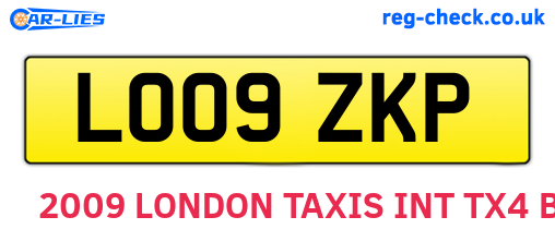 LO09ZKP are the vehicle registration plates.
