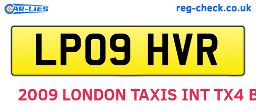 LP09HVR are the vehicle registration plates.