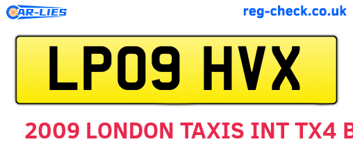 LP09HVX are the vehicle registration plates.