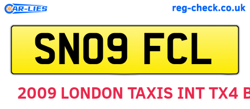 SN09FCL are the vehicle registration plates.