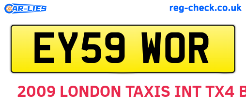 EY59WOR are the vehicle registration plates.