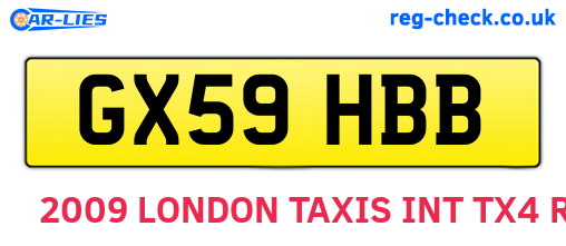 GX59HBB are the vehicle registration plates.