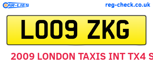 LO09ZKG are the vehicle registration plates.