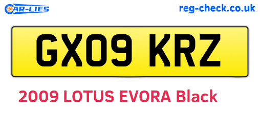 GX09KRZ are the vehicle registration plates.
