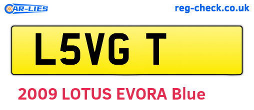 L5VGT are the vehicle registration plates.