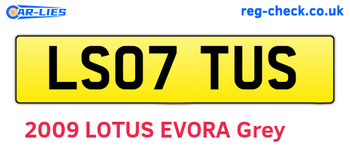 LS07TUS are the vehicle registration plates.